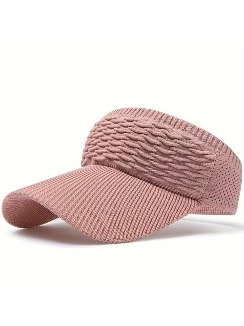 Pink Women Sun Visor Hat Wide Brim Ponytail Beach Golf Tennis Outdoor Cap